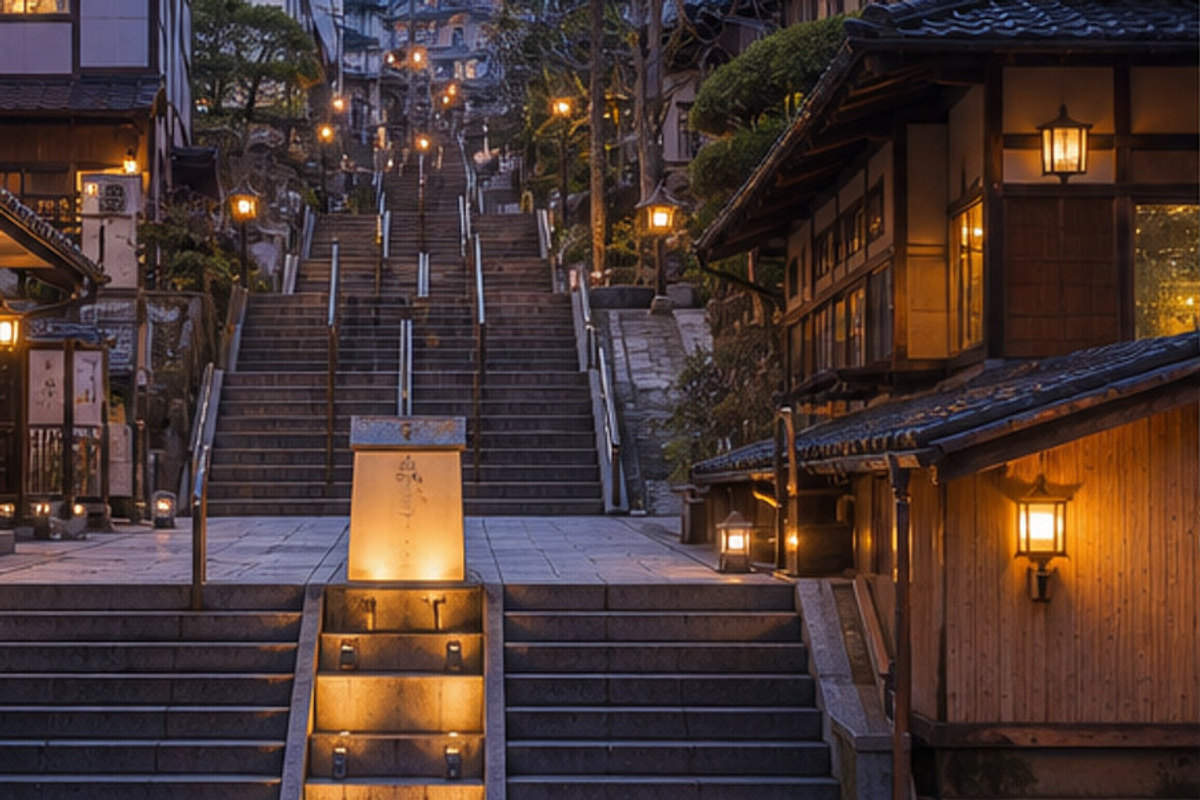 伊香保温泉石段街の旅程検討を補う生成AIイメージ画像 2。実際の景観・施設外観ではありません。