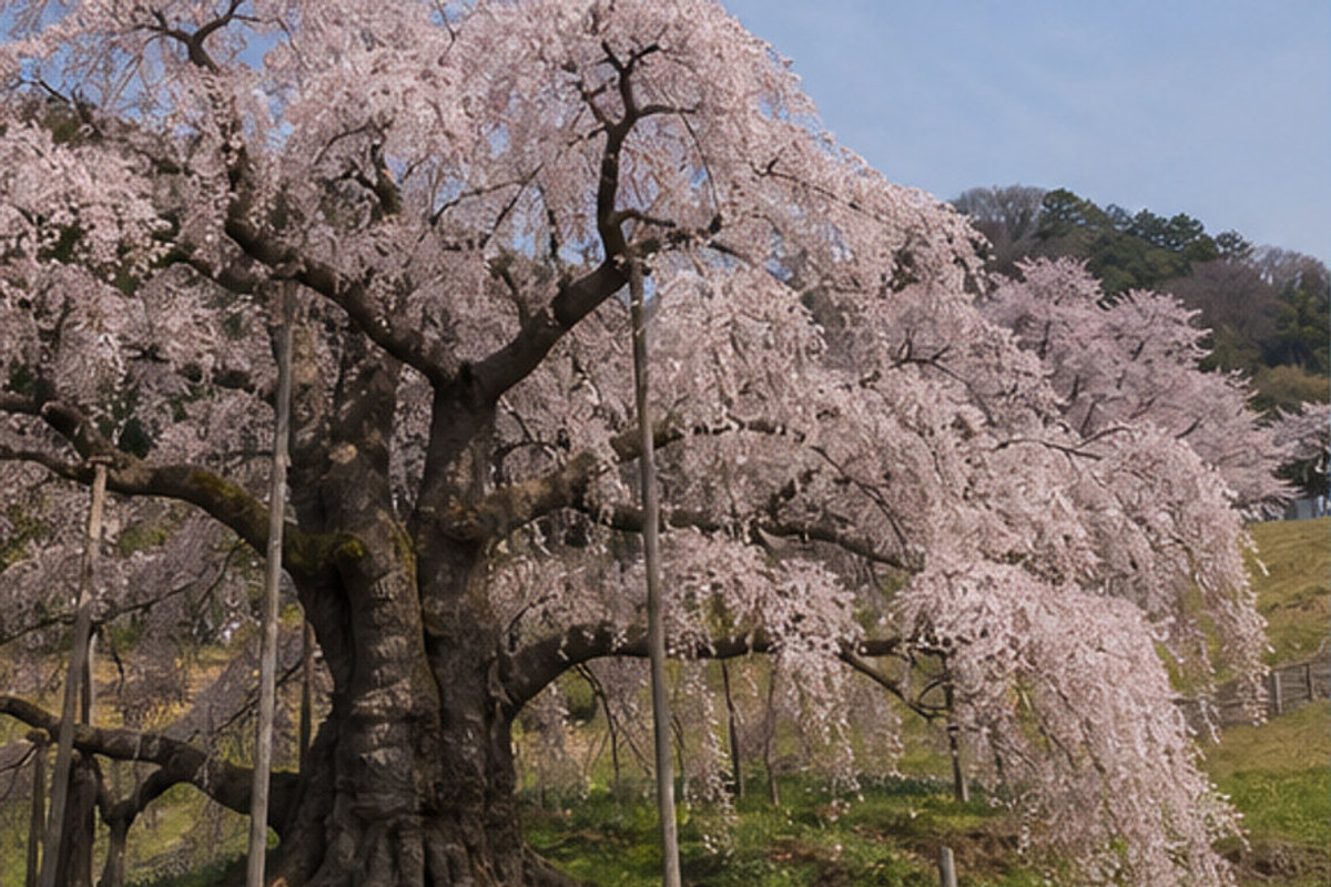 三春滝桜の旅程検討を補う生成AIイメージ画像 2。実際の景観・施設外観ではありません。
