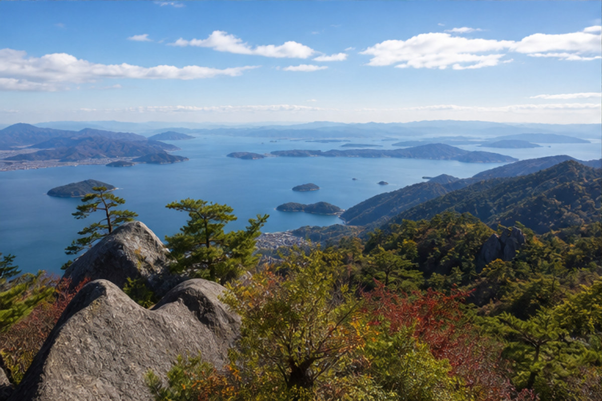 弥山の旅程検討を補う生成AIイメージ画像 1。実際の景観・施設外観ではありません。