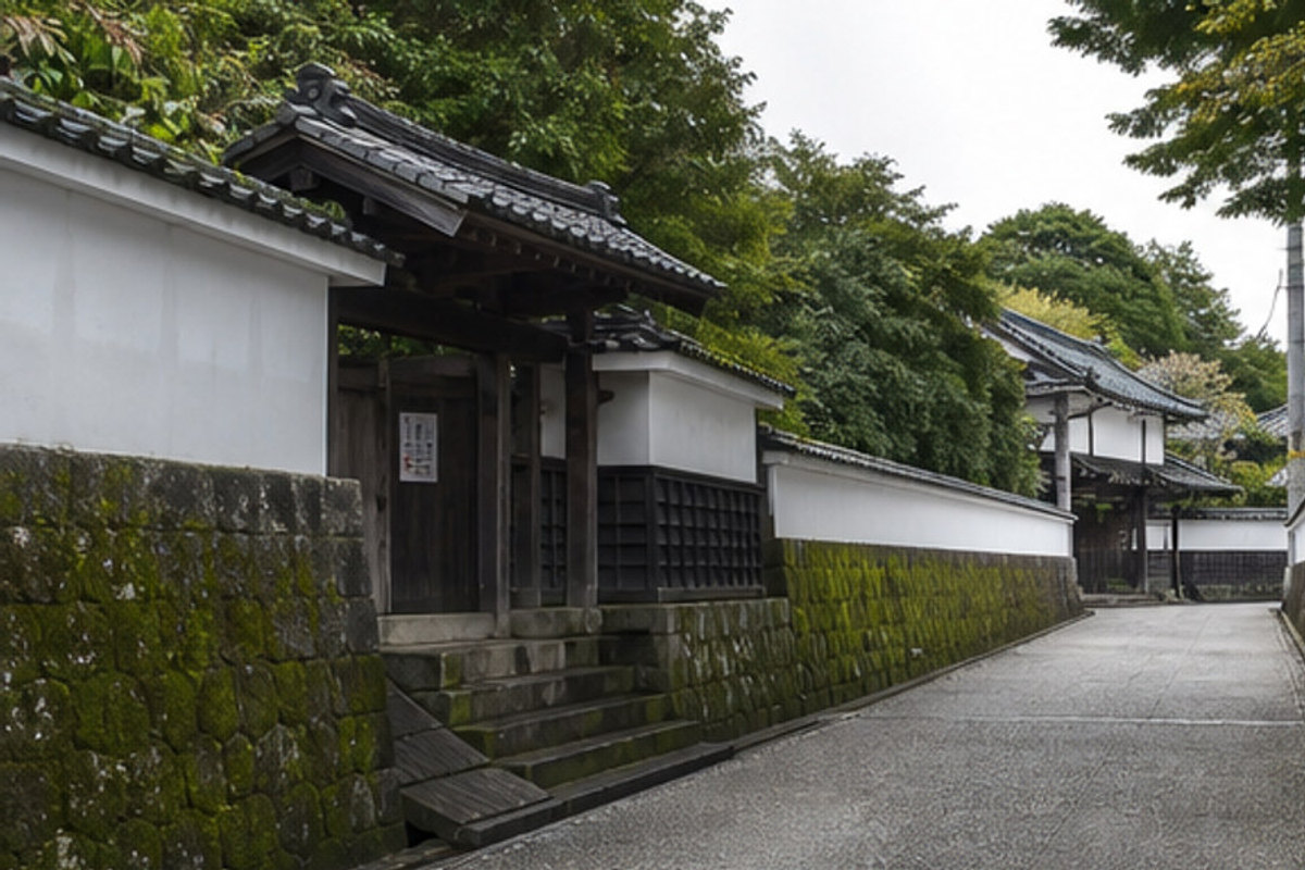 飫肥城下町の旅程検討を補う生成AIイメージ画像 1。実際の景観・施設外観ではありません。
