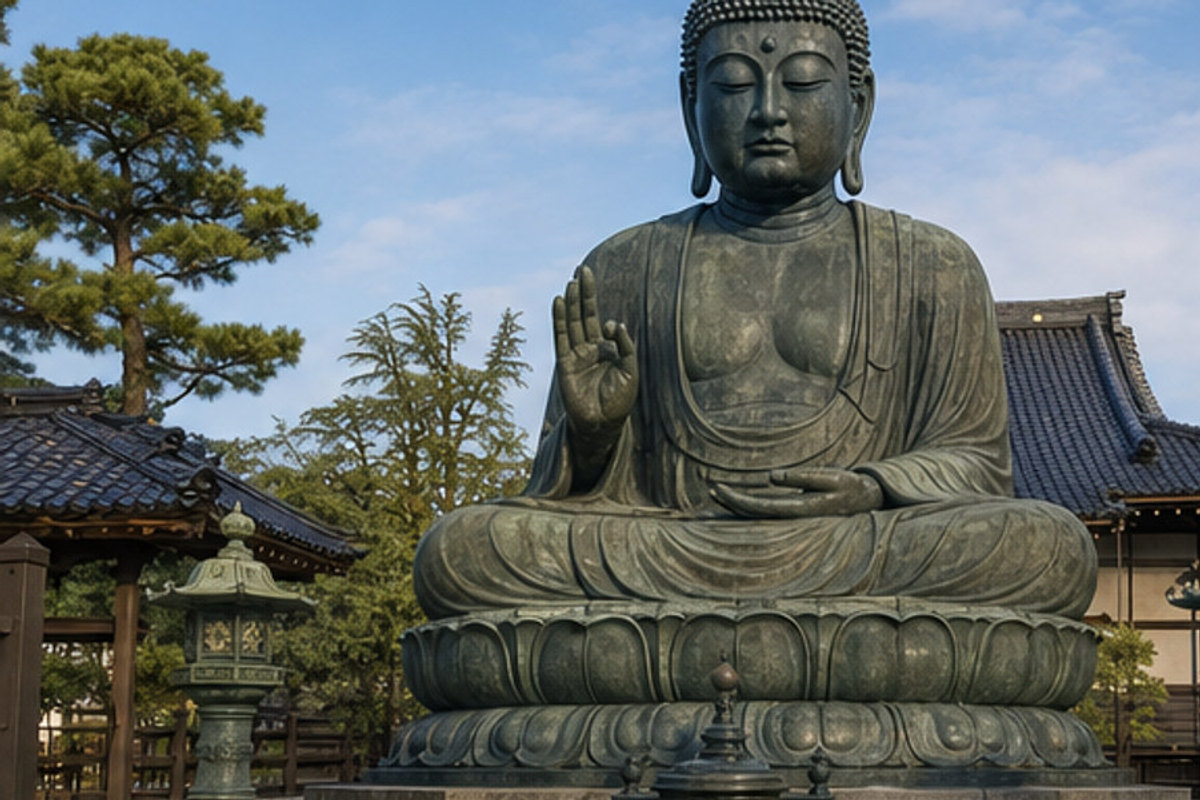 高岡大仏の旅程検討を補う生成AIイメージ画像 1。実際の景観・施設外観ではありません。