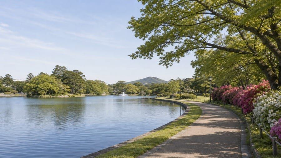 ときわ公園の旅程検討を補う生成AIイメージ画像 2。実際の景観・施設外観を正確に示すものではありません。