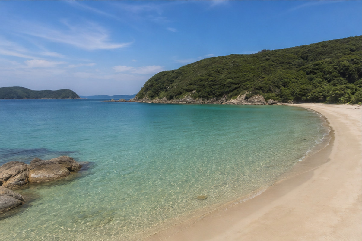 三宇田浜海水浴場の旅程検討を補う生成AIイメージ画像 1。実際の景観・施設外観ではありません。