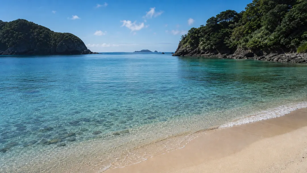父島 宮之浜の雰囲気を伝える生成AIイメージ画像。実際の景観・施設外観ではありません。