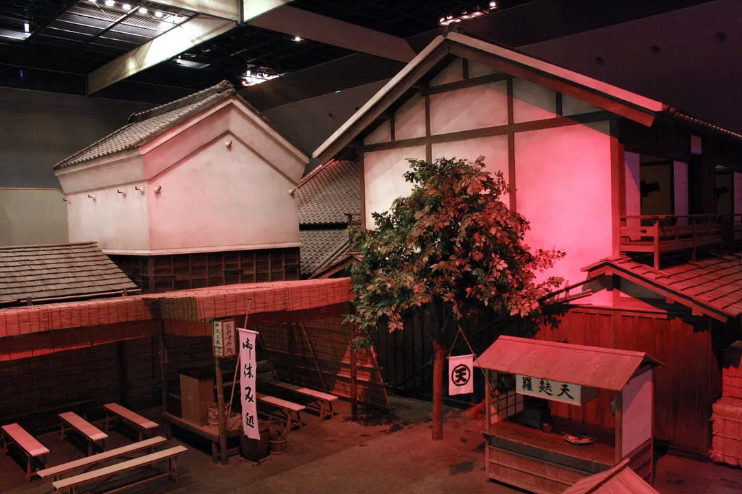 深川江戸資料館の実物大の町並みを上から見る(2010年10月撮影)