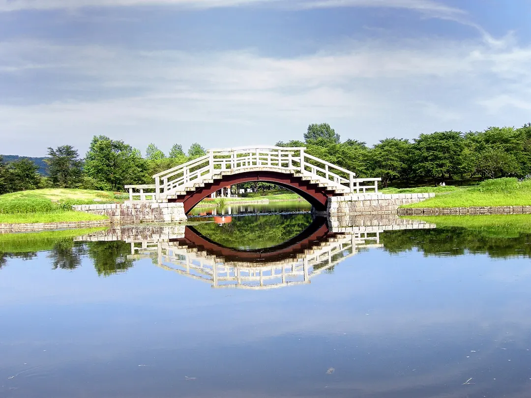 国営みちのく杜の湖畔公園の別アングルを確認できる実写写真 2