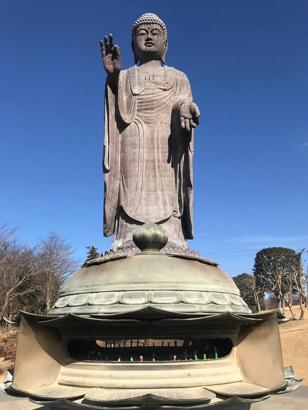 牛久大仏の実写写真。訪問前のイメージ確認用。